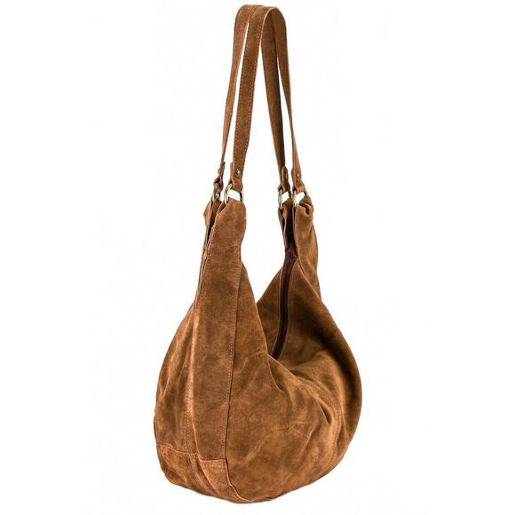 NEW FREE PEOPLE women's roma suede tote bag in brown - Picture 2 of 2